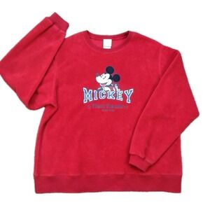 Disney Store Mickey Mouse Classic Character Sweatshirt Red Large Unisex Sweater
